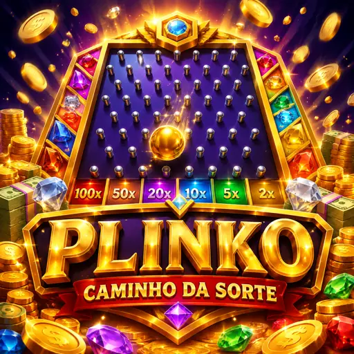 Arte do jogo Plinko com pinos e bolinhas